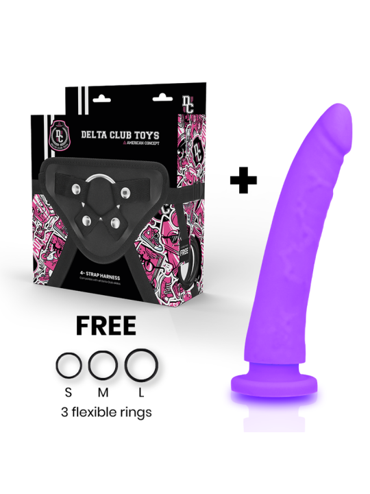 DELTA CLUB TOYS ARNES DILDO LILA SILICONA MEDICA 20 CM O 4 CM