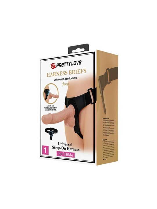 PRETTY LOVE HARNESS BRIEFS ARNES UNIVERSAL CON DILDO JERRY 218 CM NATURAL