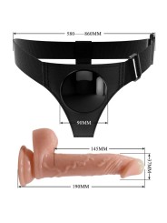 PRETTY LOVE HARNESS BRIEFS ARNES UNIVERSAL CON DILDO KEVIN 19 CM NATURAL