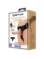 PRETTY LOVE HARNESS BRIEFS ARNES UNIVERSAL CON DILDO KEVIN 19 CM NATURAL