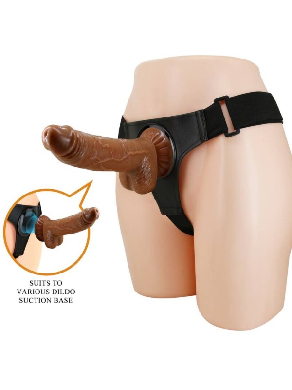 PRETTY LOVE HARNESS BRIEFS ARNES UNIVERSAL CON DILDO MICHEAL 20 CM NEGRO