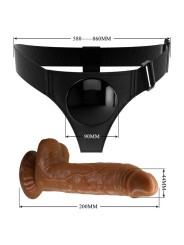 PRETTY LOVE HARNESS BRIEFS ARNES UNIVERSAL CON DILDO MICHEAL 20 CM NEGRO
