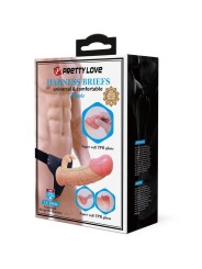 PRETTY LOVE MAVIS HARNESS BRIEFS UNIVERSAL CON DILDO 19 CM NATURAL
