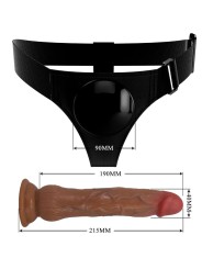PRETTY LOVE KYTON HARNESS BRIEFS UNIVERSAL CON DILDO SQUIRTING 19 CM MULATO