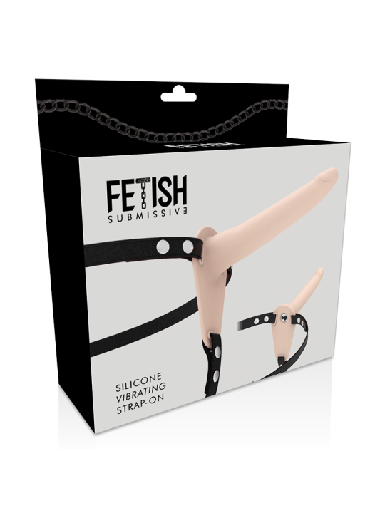 FETISH SUBMISSIVE HARNESS VIBRADOR SILICONA FLESH 15 CM