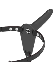 FETISH SUBMISSIVE HARNESS VIBRADOR SILICONA NEGRO 15 CM