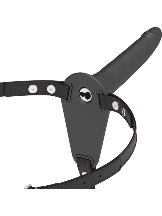 FETISH SUBMISSIVE HARNESS VIBRADOR SILICONA NEGRO 15 CM