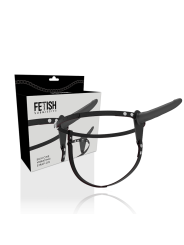 FETISH SUBMISSIVE HARNESS VIBRADOR SILICONA NEGRO 15 CM