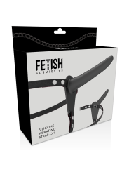 FETISH SUBMISSIVE HARNESS VIBRADOR SILICONA NEGRO 15 CM