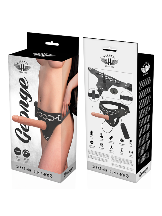 HARNESS ATTRACTION ARNES GEORGE REALISTICO VIBRADOR 19 CM O 4 CM