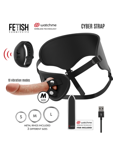 FETISH SUBMISSIVE CYBER STRAP ARNES CON DILDO Y BALA CONTROL REMOTO TECNOLOGIA WATCHME M