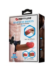 PRETTY LOVE STARKS HARNESS BRIEFS VIBRACION MULTI VELOCIDAD DILDO 175 CM MULATO