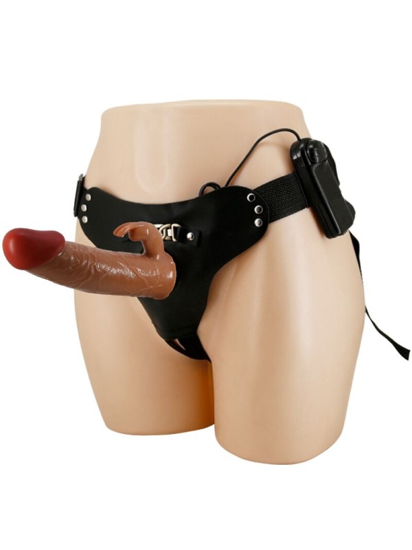 PRETTY LOVE MARION HARNESS BRIEFS UNIVERSAL CON DILDO VIBRACION 19 CM MULATO