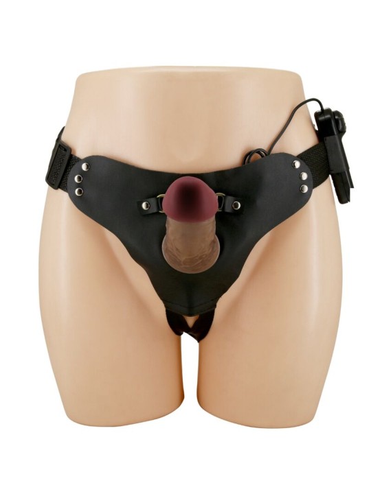 PRETTY LOVE MARION HARNESS BRIEFS UNIVERSAL CON DILDO VIBRACION 19 CM MULATO