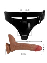 PRETTY LOVE HARNESS BRIEFS UNIVERSAL CON DILDO VIBRACION Y SQUIRTING 155 CM MULATO