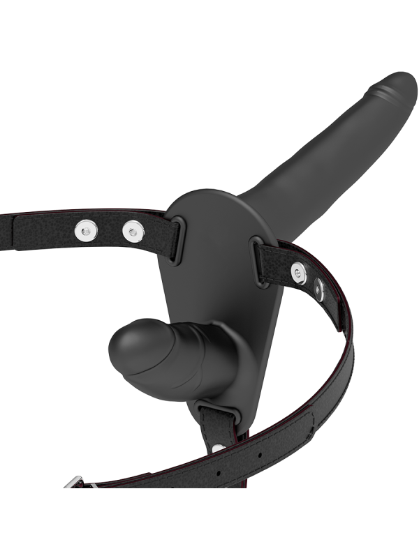 FETISH SUBMISSIVE HARNESS DOBLE PENETRACION NEGRO