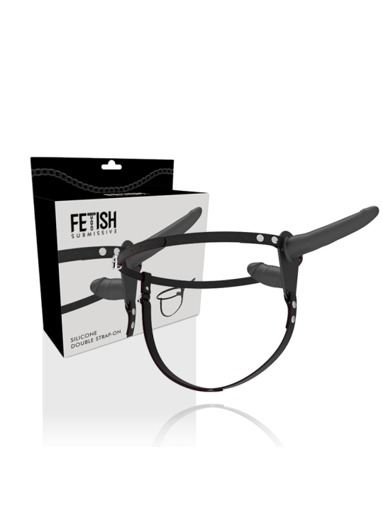 FETISH SUBMISSIVE HARNESS DOBLE PENETRACION NEGRO