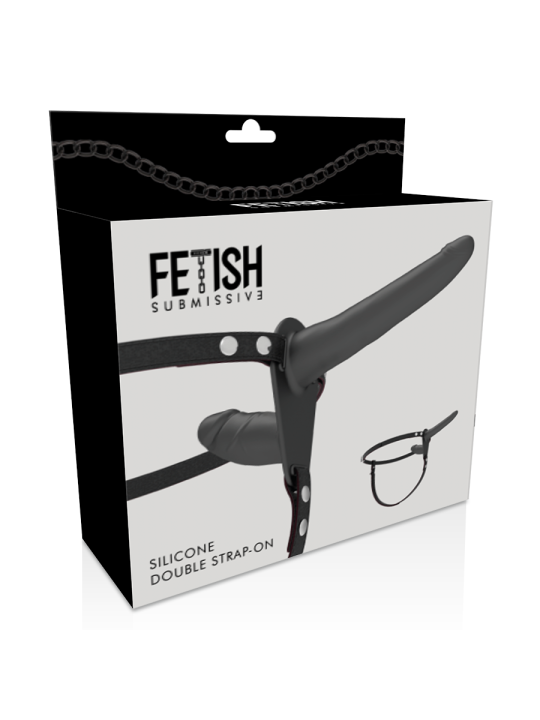FETISH SUBMISSIVE HARNESS DOBLE PENETRACION NEGRO