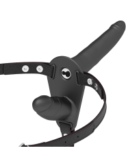 FETISH SUBMISSIVE HARNESS DOBLE PENETRACION VIBRADOR NEGRO