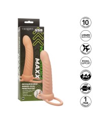 CALEXOTICS MAXX DOBLE PENETRADOR ACANALADO 10 VIBRACIONES NATURAL