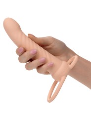 CALEXOTICS MAXX DOBLE PENETRADOR ACANALADO 10 VIBRACIONES NATURAL