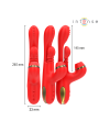 INTENSE KATY ESTIMULADOR CLITORIS MULTIFUNCION 4 CABEZALES INTERCAMBIABLES ROJO