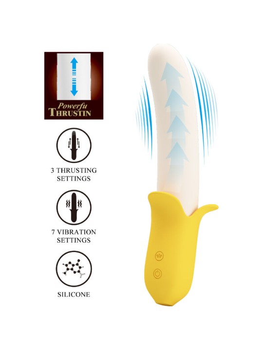 PRETTY LOVE BANANA GEEK SUPER POWER 7 VIBRACIONES UPDOWN SILICONA NEGRO