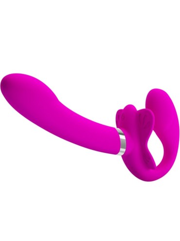 PRETTY LOVE VALERIE VIBRADOR DOBLE STRAP ON 12 VIBRACIONES MORADO