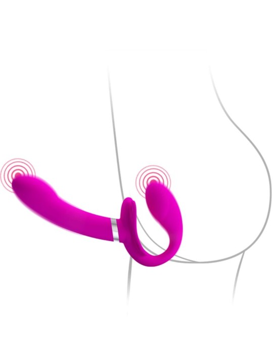PRETTY LOVE VALERIE VIBRADOR DOBLE STRAP ON 12 VIBRACIONES MORADO