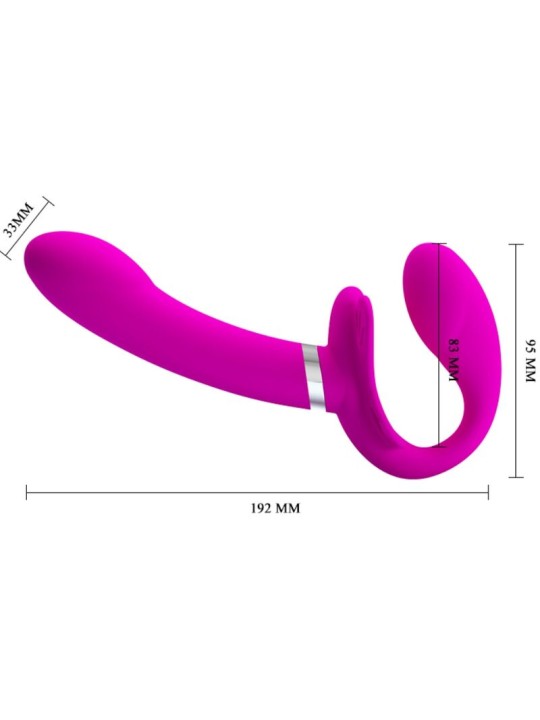 PRETTY LOVE VALERIE VIBRADOR DOBLE STRAP ON 12 VIBRACIONES MORADO