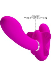 PRETTY LOVE VALERIE VIBRADOR DOBLE STRAP ON 12 VIBRACIONES MORADO