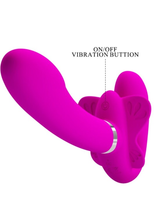 PRETTY LOVE VALERIE VIBRADOR DOBLE STRAP ON 12 VIBRACIONES MORADO