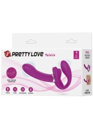 PRETTY LOVE VALERIE VIBRADOR DOBLE STRAP ON 12 VIBRACIONES MORADO