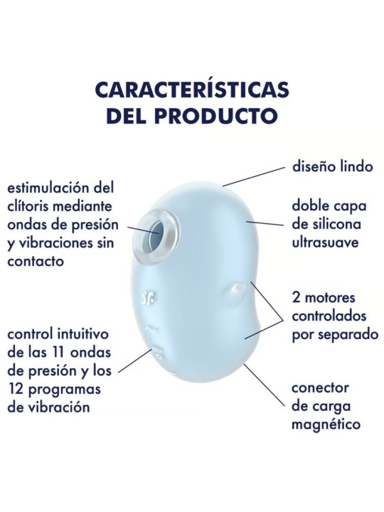 SATISFYER CUTIE GHOST VIBRADOR LAY ON AZUL CLARO