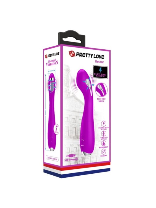 PRETTY LOVE HECTOR VIBRADOR ELECTROSHOCK RECARGABLE IMPERMEABLE MORADO