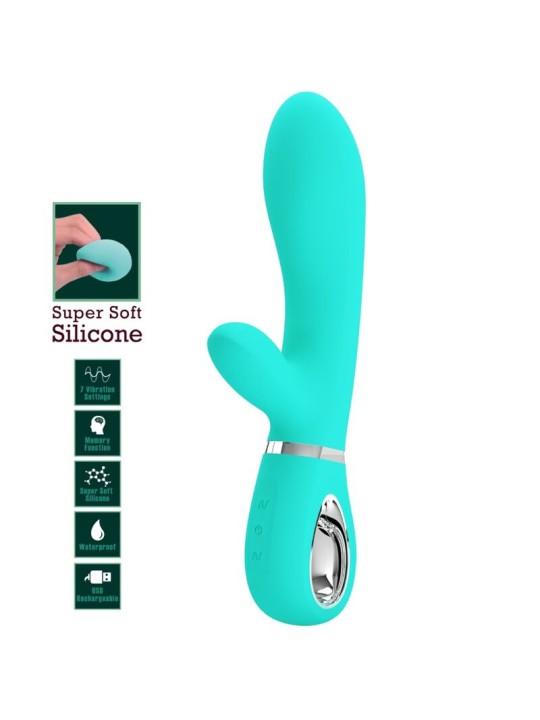 PRETTY LOVE THOMAS VIBRADOR PUNTO G MULTIFUNCION VERDE AGUA