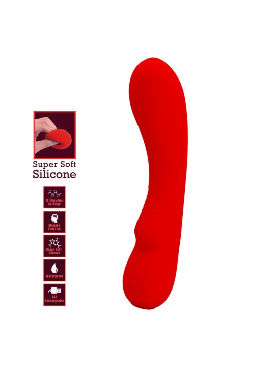 PRETTY LOVE PRESCOTT VIBRADOR RECARGABLE ROJO