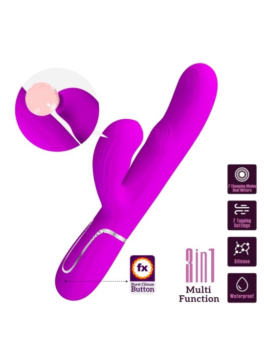 PRETTY LOVE PERLITA VIBRADOR PUNTO G 3 EN 1 MULTIFUNCION VIOETA