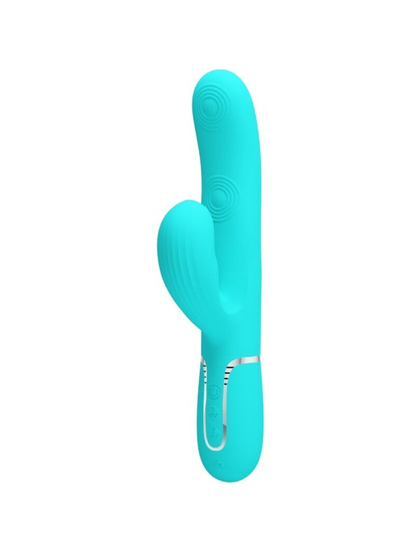 PRETTY LOVE PERLITA VIBRADOR PUNTO G 3 EN 1 MULTIFUNCION VERDE AGUA