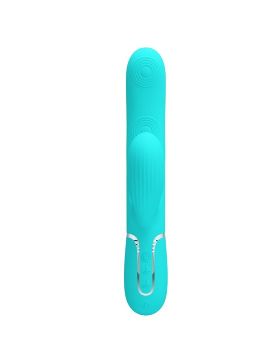 PRETTY LOVE PERLITA VIBRADOR PUNTO G 3 EN 1 MULTIFUNCION VERDE AGUA