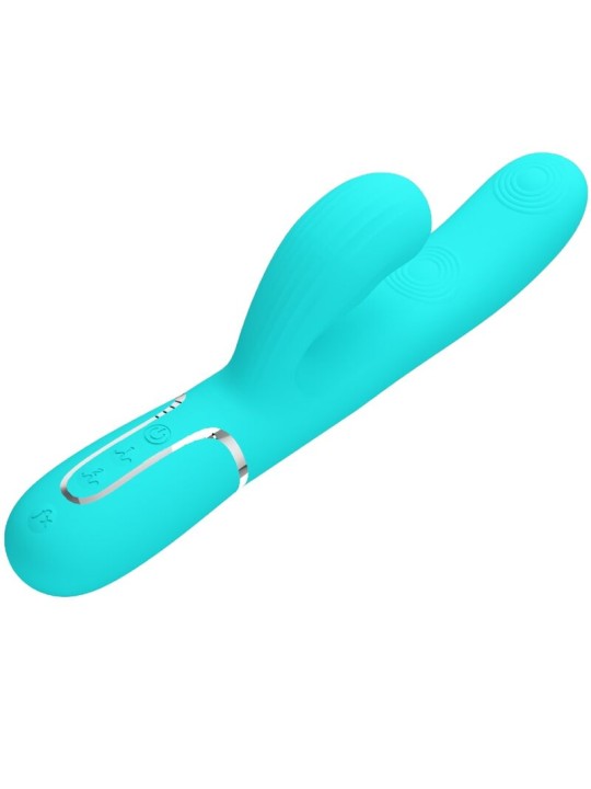 PRETTY LOVE PERLITA VIBRADOR PUNTO G 3 EN 1 MULTIFUNCION VERDE AGUA