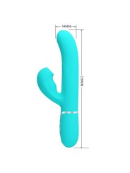 PRETTY LOVE PERLITA VIBRADOR PUNTO G 3 EN 1 MULTIFUNCION VERDE AGUA
