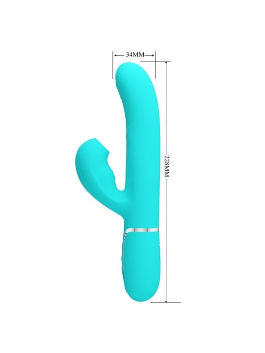 PRETTY LOVE PERLITA VIBRADOR PUNTO G 3 EN 1 MULTIFUNCION VERDE AGUA