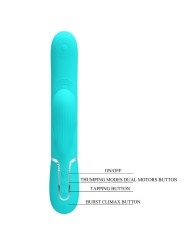PRETTY LOVE PERLITA VIBRADOR PUNTO G 3 EN 1 MULTIFUNCION VERDE AGUA