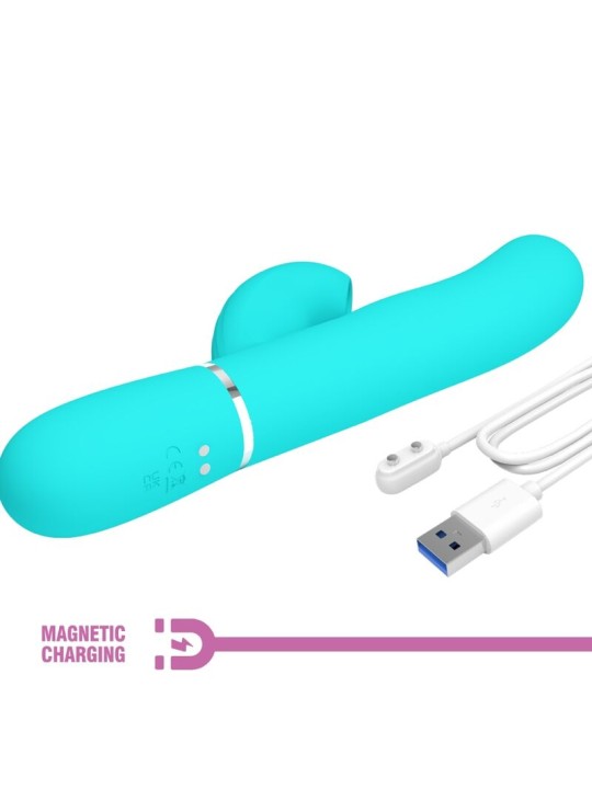 PRETTY LOVE PERLITA VIBRADOR PUNTO G 3 EN 1 MULTIFUNCION VERDE AGUA