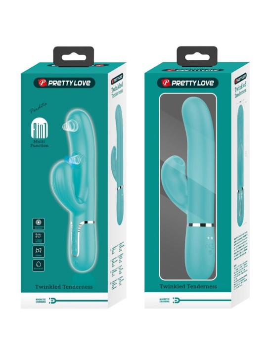 PRETTY LOVE PERLITA VIBRADOR PUNTO G 3 EN 1 MULTIFUNCION VERDE AGUA