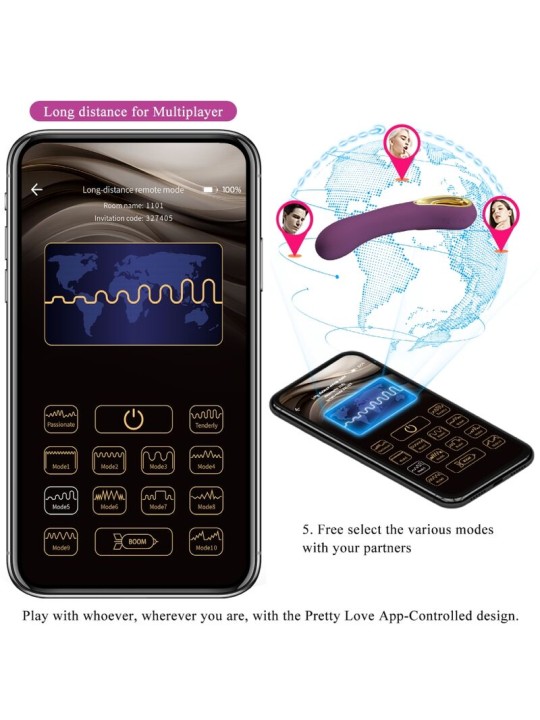 PRETTY LOVE ETHAN VIBRADOR RECARGABLE LILA