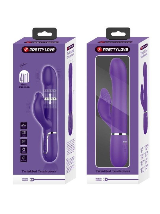 PRETTY LOVE ZALIN VIBRADOR RABBIT PERLAS 4 EN 1 MORADO