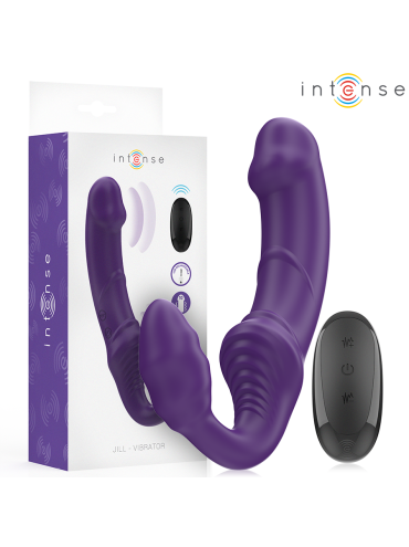 INTENSE JILL VIBRADOR DOBLE 20 CM VIOLETA CONTROL REMOTO
