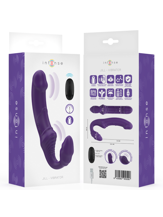 INTENSE JILL VIBRADOR DOBLE 20 CM VIOLETA CONTROL REMOTO